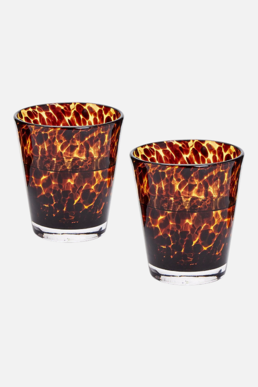 Two's Company Tortoise Double Old Fashion Glass Set of 4 – back view