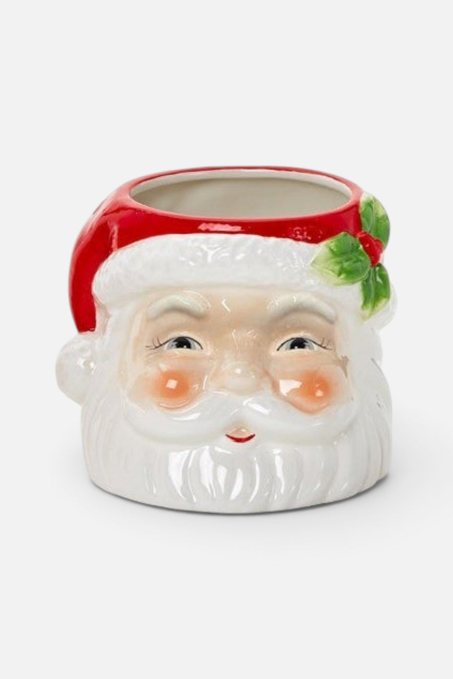 Two's Company Vintage Santa Ceramic Container – front view