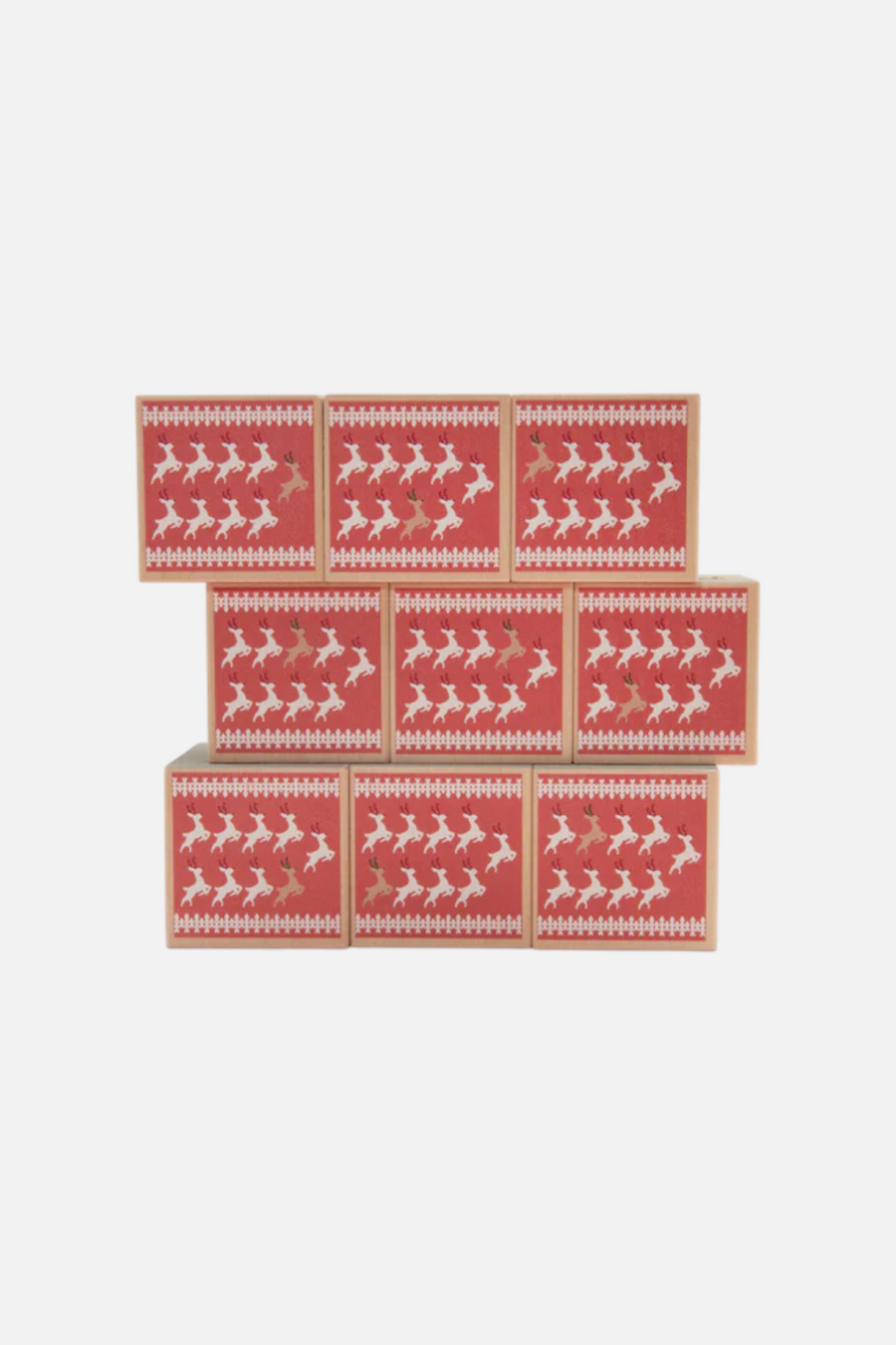 Uncle Goose Reindeer "Believe" Blocks – detail