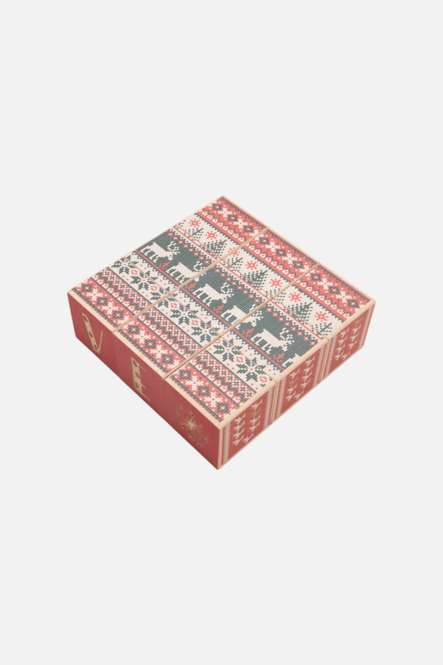 Uncle Goose Reindeer "Believe" Blocks – flat lay