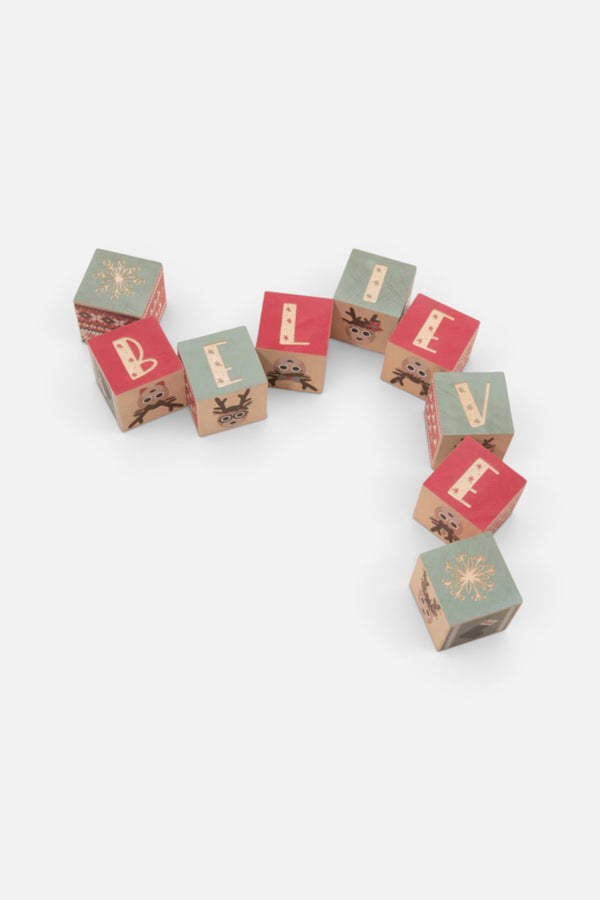 Uncle Goose Reindeer "Believe" Blocks