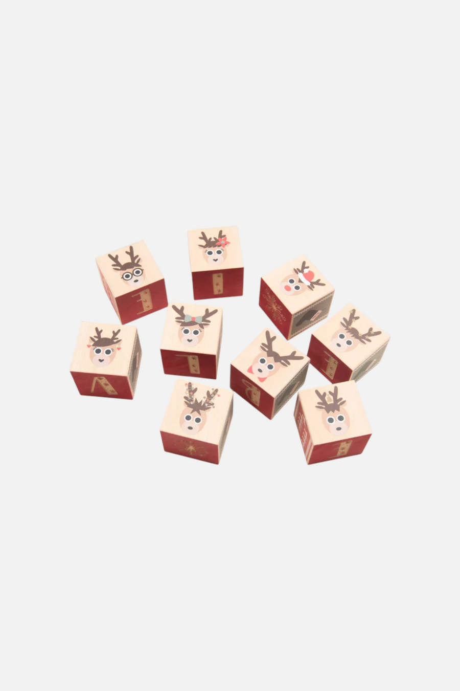 Uncle Goose Reindeer "Believe" Blocks – side view