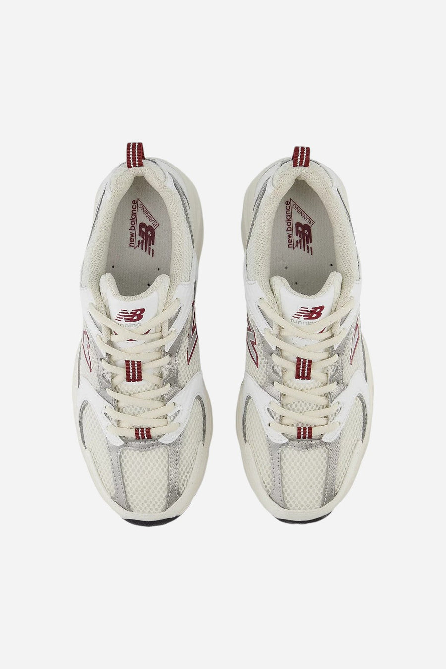Unisex New Balance 530 Sneakers in Sea Salt with White and Mercury Red – detail