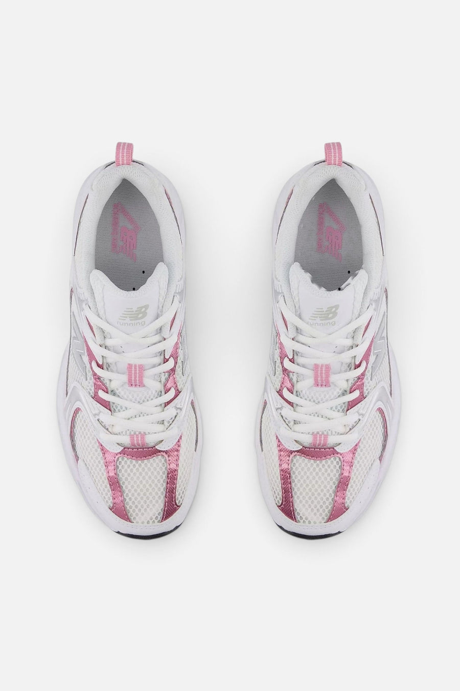 New Balance Unisex 530 in White Pink Sugar – top view