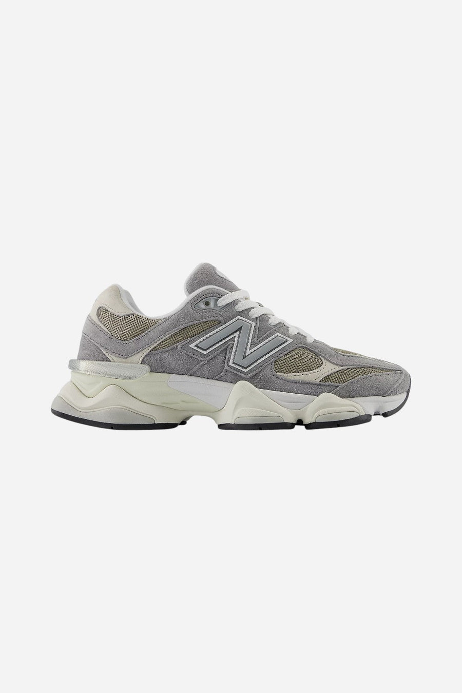 Unisex New Balance 9060 in Grey with Arid Stone and Timberwolf – front view