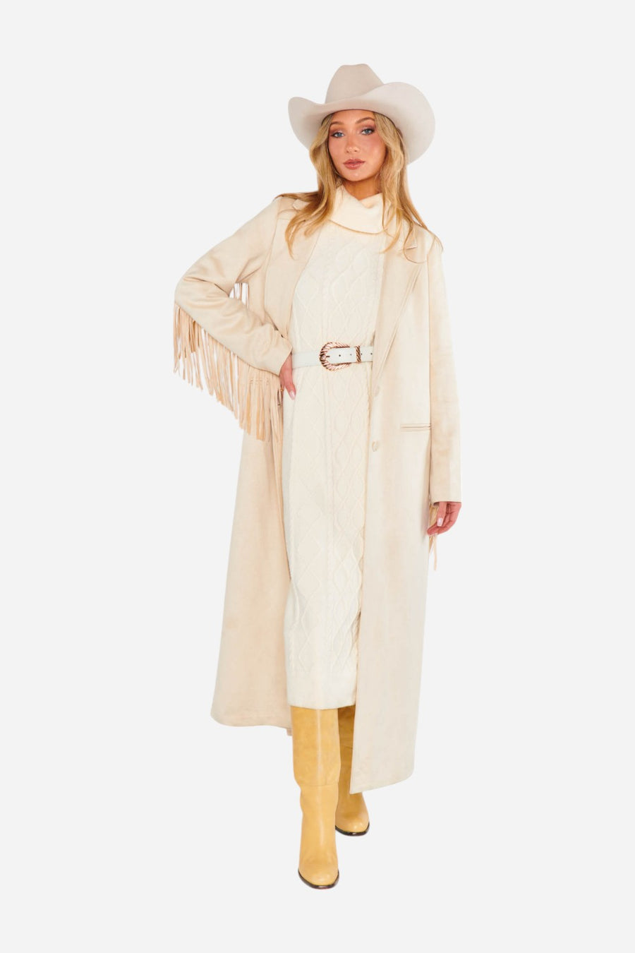 Show Me Your Mumu Montreal Midi Dress in Cream Cable Knit