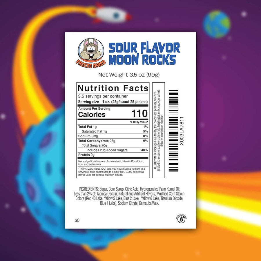 Uptop Treats Sour Moon Rocks Freeze Dried Candy – back view
