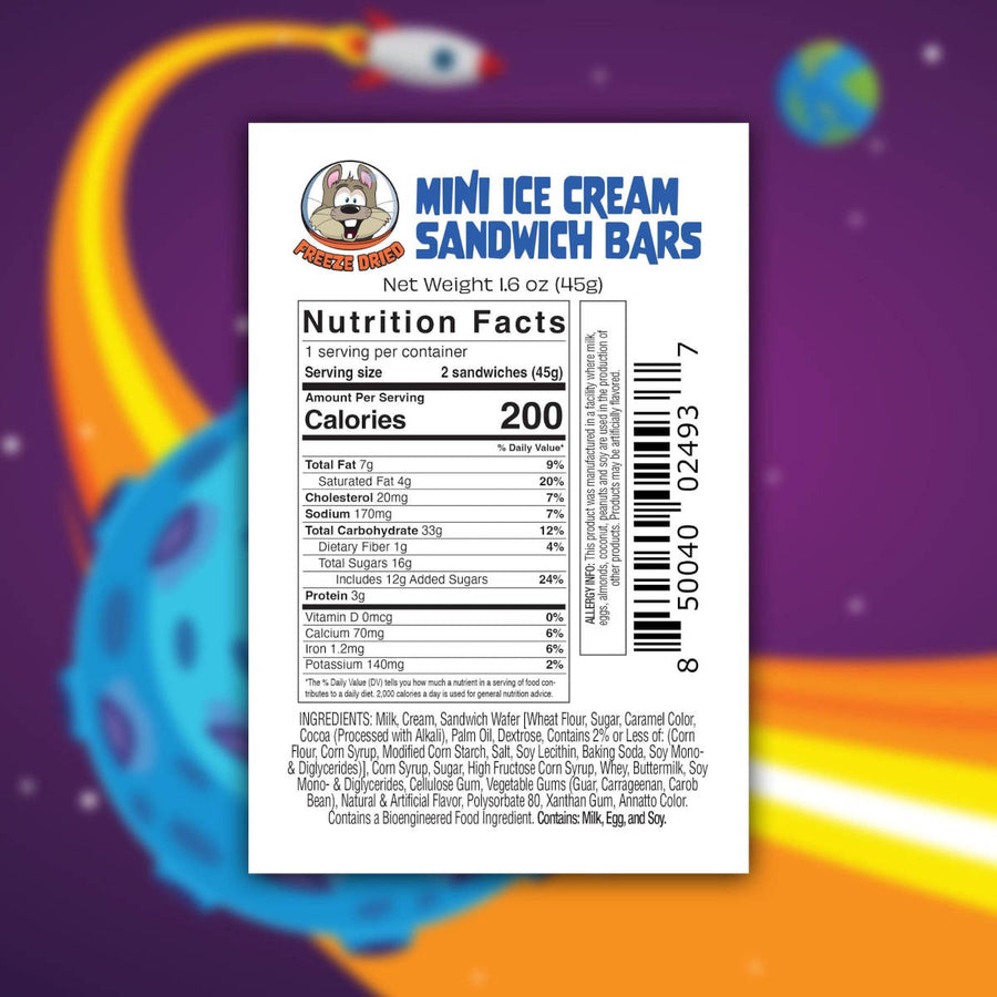 Uptop Treats Vanilla Freeze Dried Ice Cream Sandwich Bars – back view