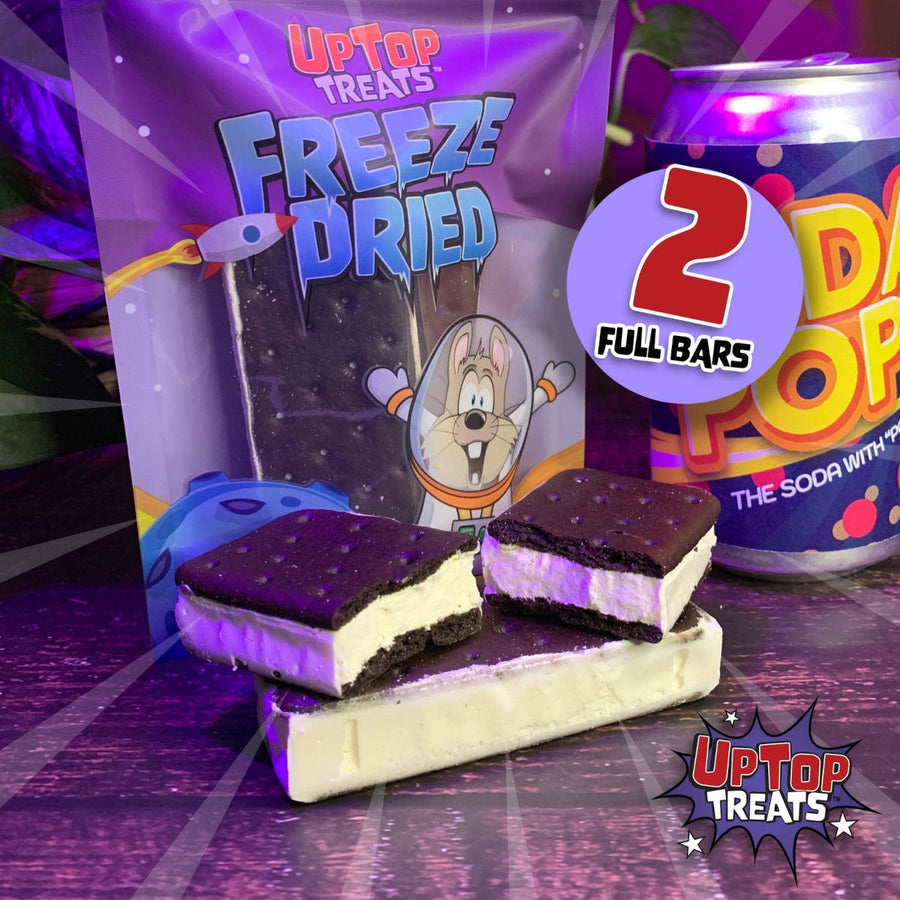 Uptop Treats Vanilla Freeze Dried Ice Cream Sandwich Bars – side view