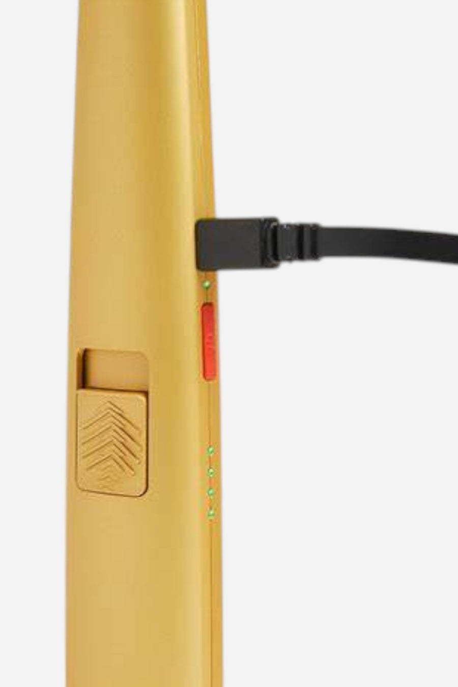 USB Lighter Company MJR Electric Arc Lighter in Gold – back view
