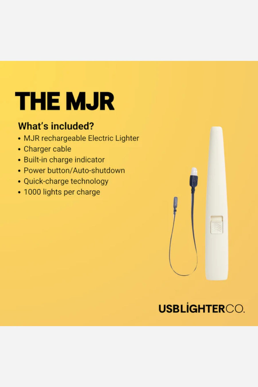 USB Lighter Company MJR Electric Arc Lighter in Gold – side view