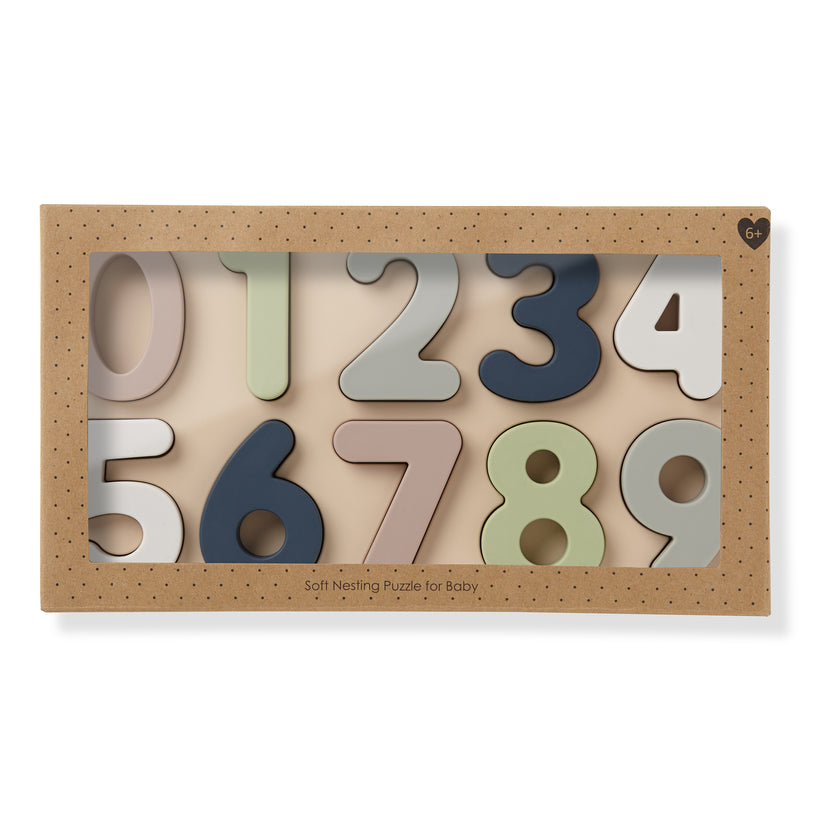 Ali + Oli Large Number Soft Silicone Puzzle for Toddlers - 11 Pieces