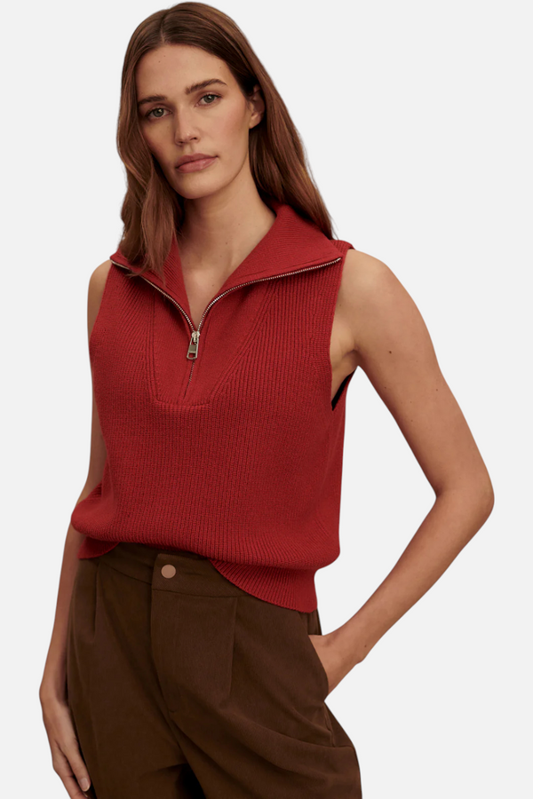 Varley Amina Half Zip Knit in Lava Falls