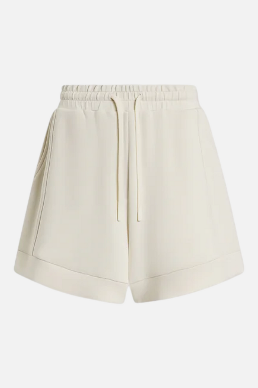 Varley Atrium High-Rise Shorts in Pristine – flat lay