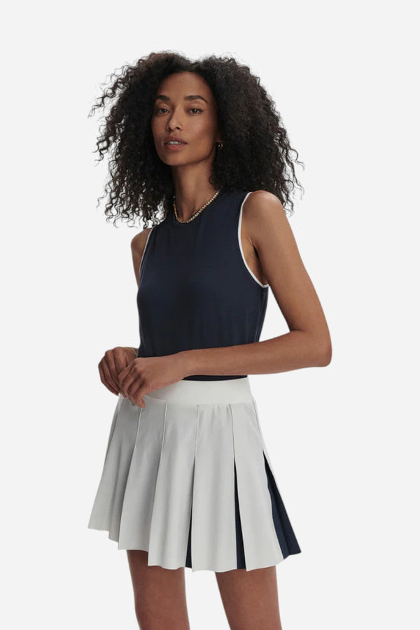 Varley Bronte 2-in-1 Skirt 15.5" in White/Blue Nights