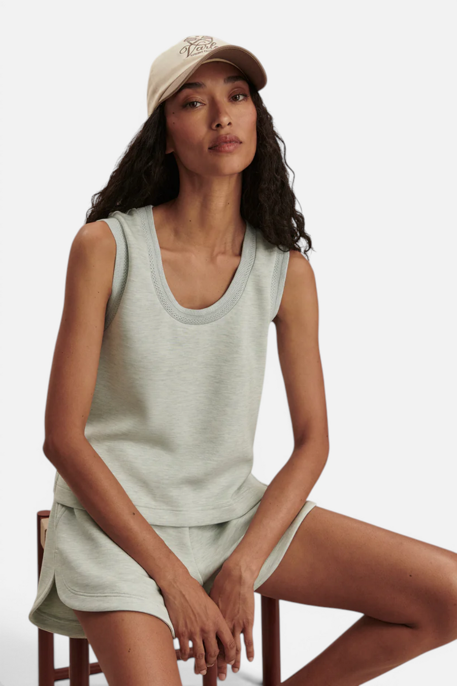 Varley Cambrie Scoop Neck Tank Mint Green – front view