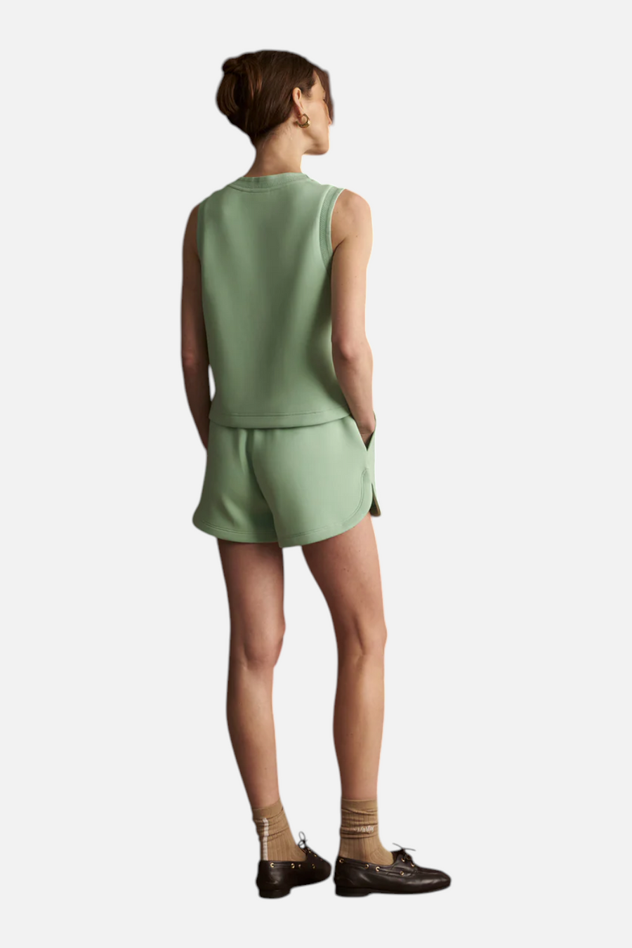 Varley Coulter High-Rise Shorts in Sage Mint – detail