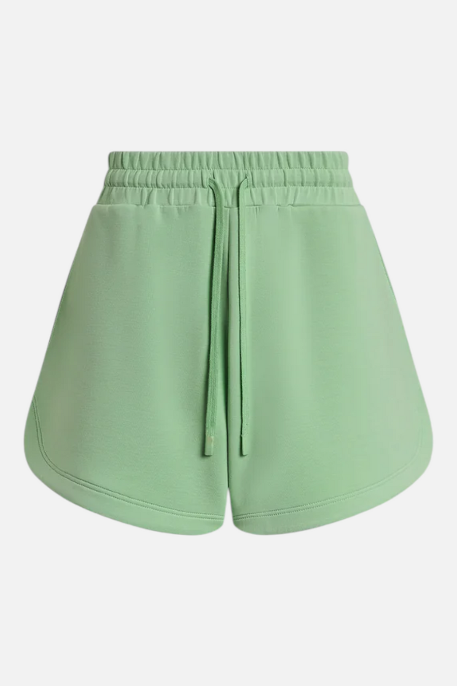 Varley Coulter High-Rise Shorts in Sage Mint – flat lay