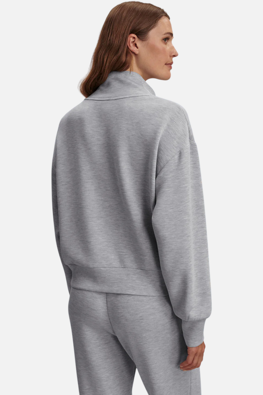 Varley Davidson Sweat in Mid Blue Marl – back view