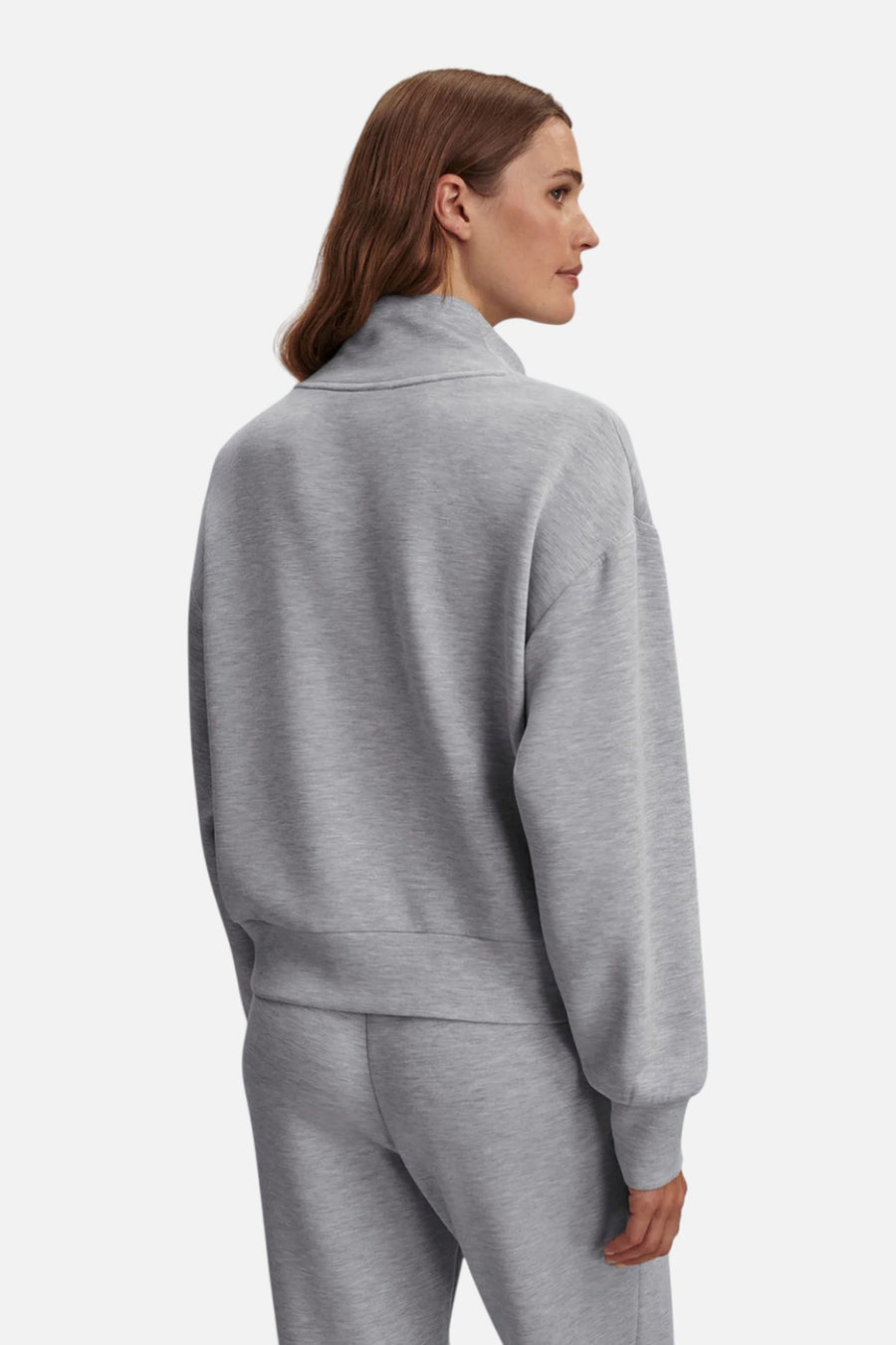 Varley Davidson Sweat in Mid Blue Marl – back view