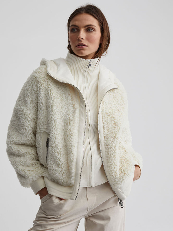 Varley Dylan Jacket in Egret – back view