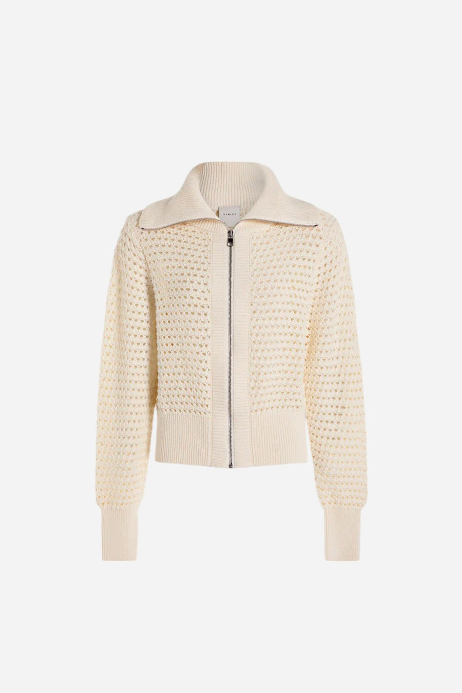 Varley Eloise Zip-Through Knit in Egret – alternate