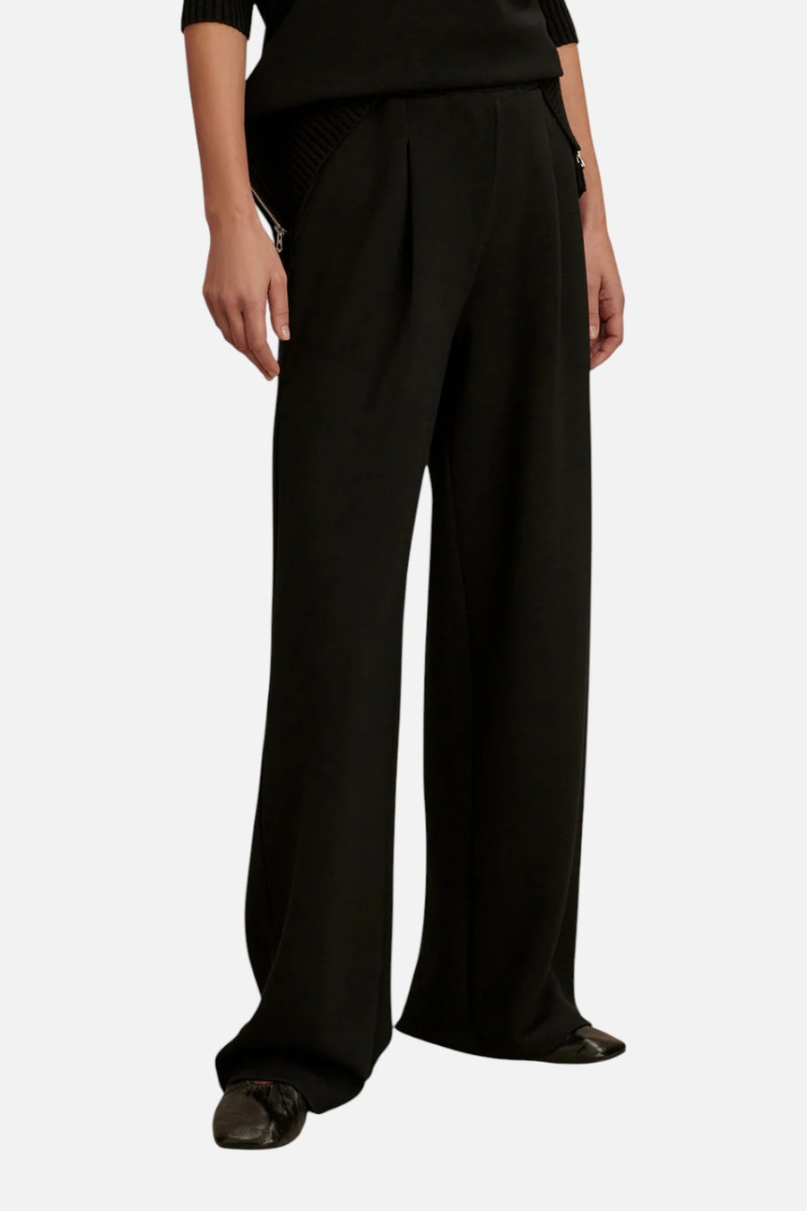 Varley Extra Wide Leg Pant 29.5" Inseam in Black – side view