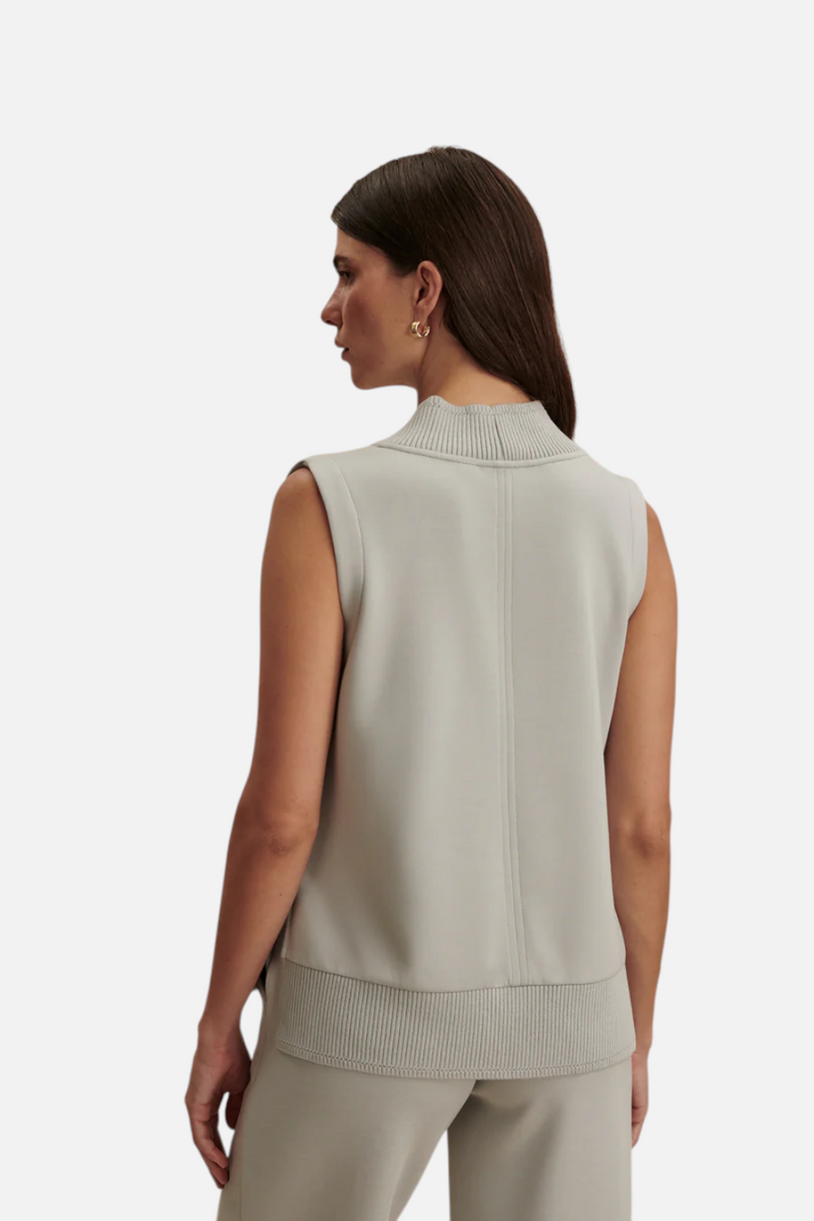 Varley Freida V Neck Tank in Blue Clay – detail