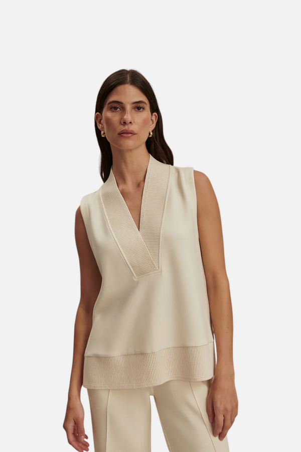 Varley Freida V Neck Tank in Pristine