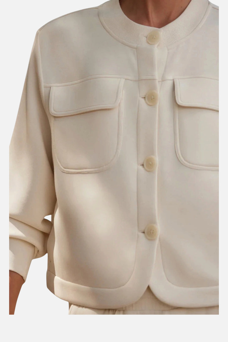 Varley Hartwell Button Through Sweat in Pristine – detail