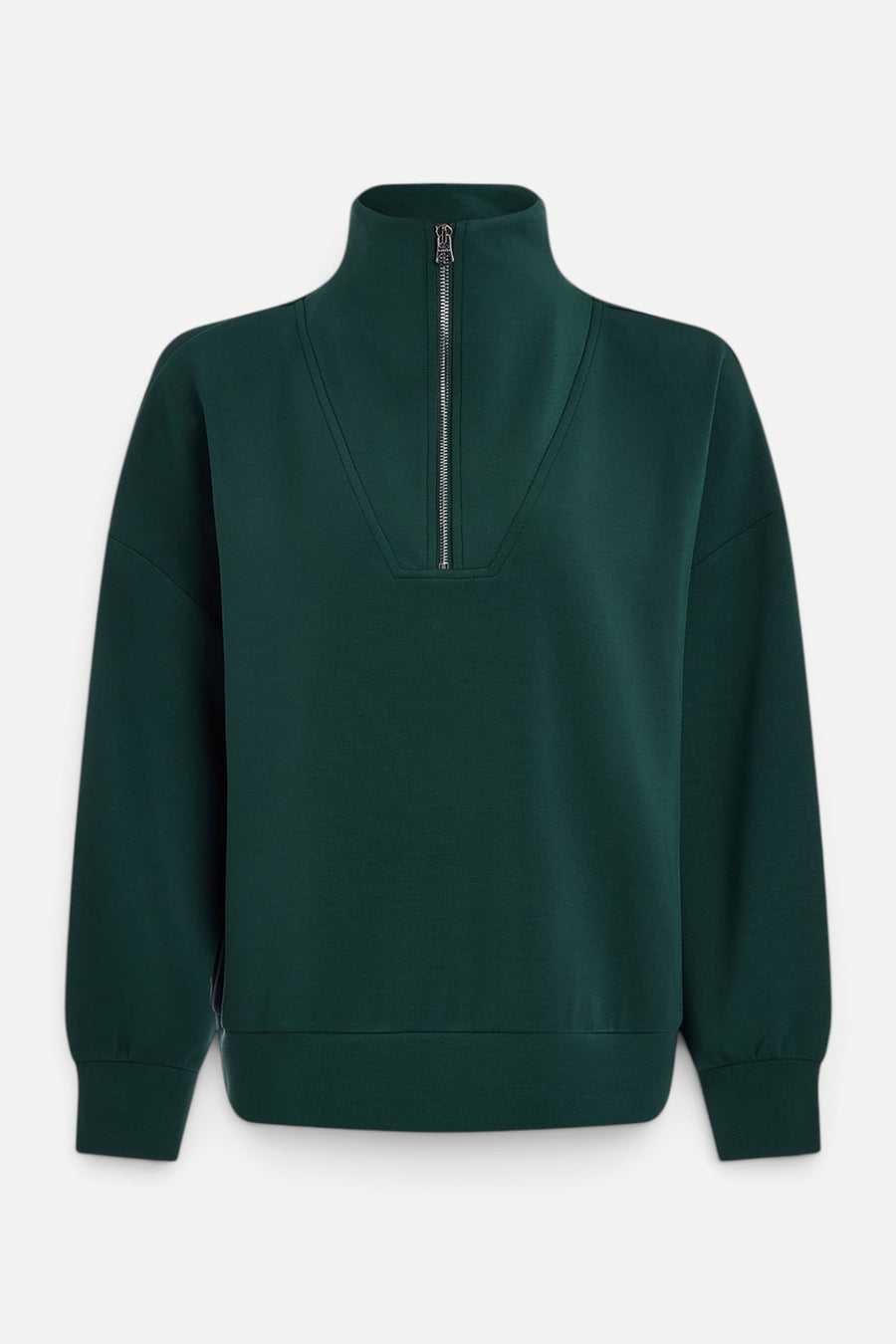 Varley Hawley Half Zip Sweat in Ponderosa Pine – flat lay
