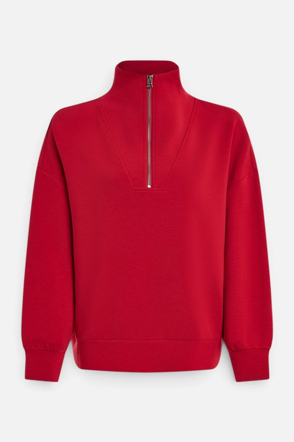 Varley Hawley Half Zip Sweat in Red Marl