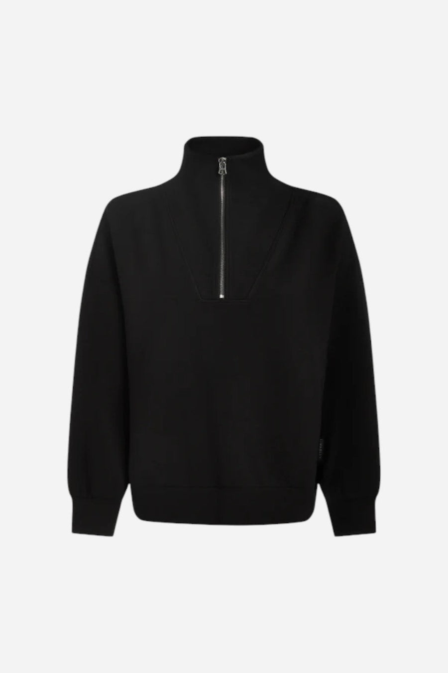 Varley Hawley Half Zip Sweatshirt in Black – detail
