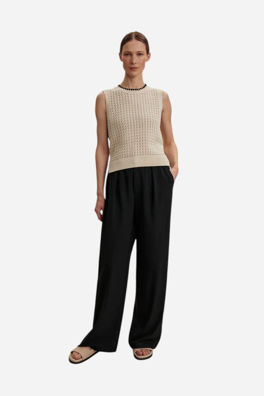 Varley Kayson Wide Leg Pant 29.5" in Black – detail