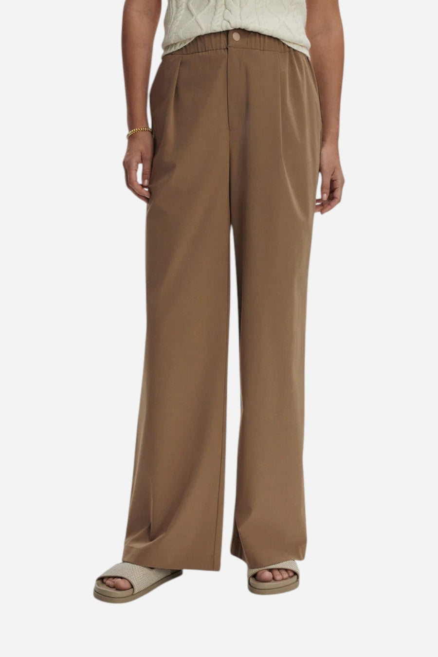 Varley Kayson Wide Leg Pant 29.5" in Taupe Stone – side view