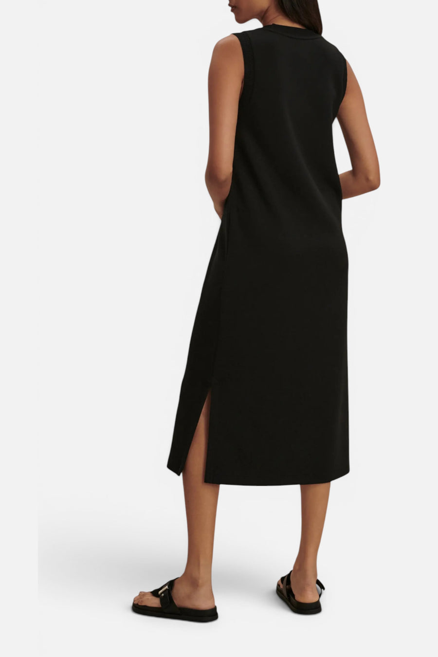 Varley Kyler Tank Midi Dress in Black – side view
