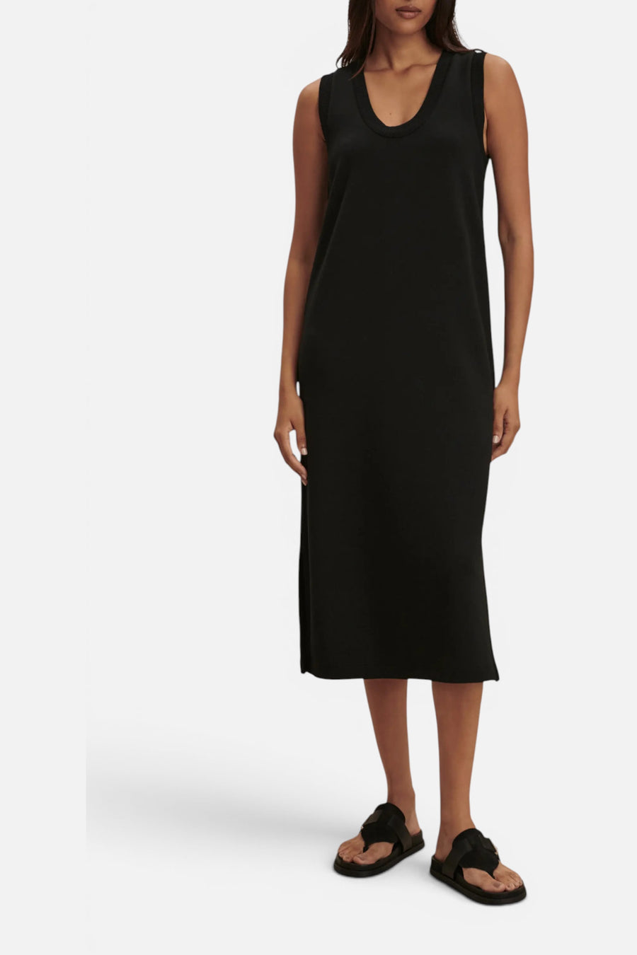 Varley Kyler Tank Midi Dress in Black – side view