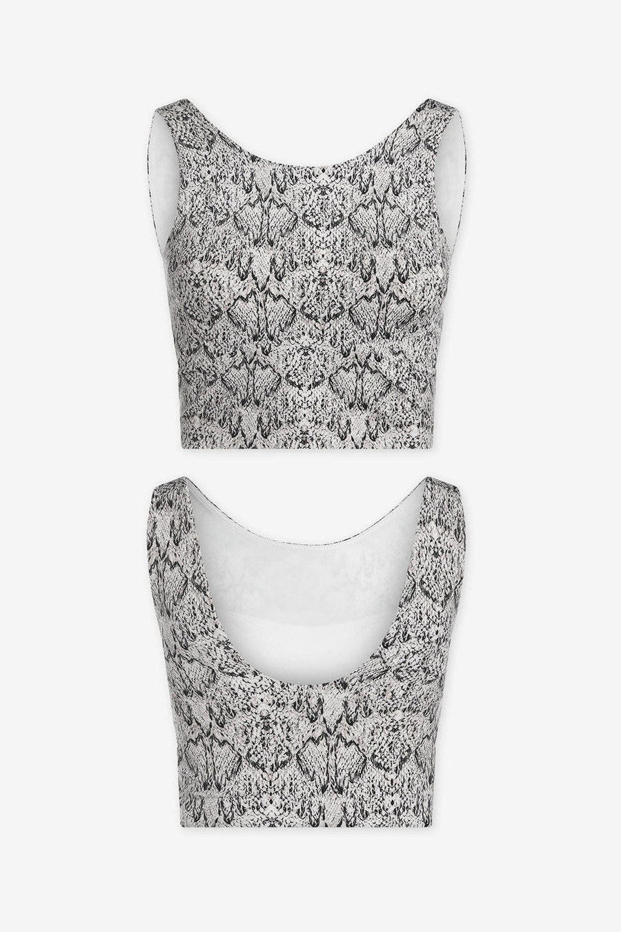 Varley Let's Move Valerie Bra in Mirrored Snake – front view