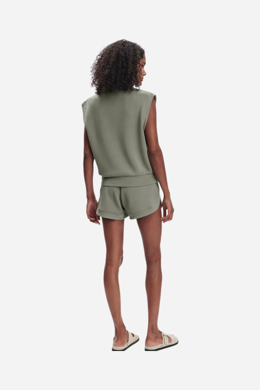 Varley Loretta Half-Zip Sleeveless Sweat in Shadow – alternate