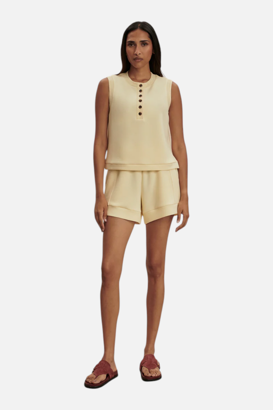 Varley Marla Button Placket Tank Top in Anise Flower – alternate