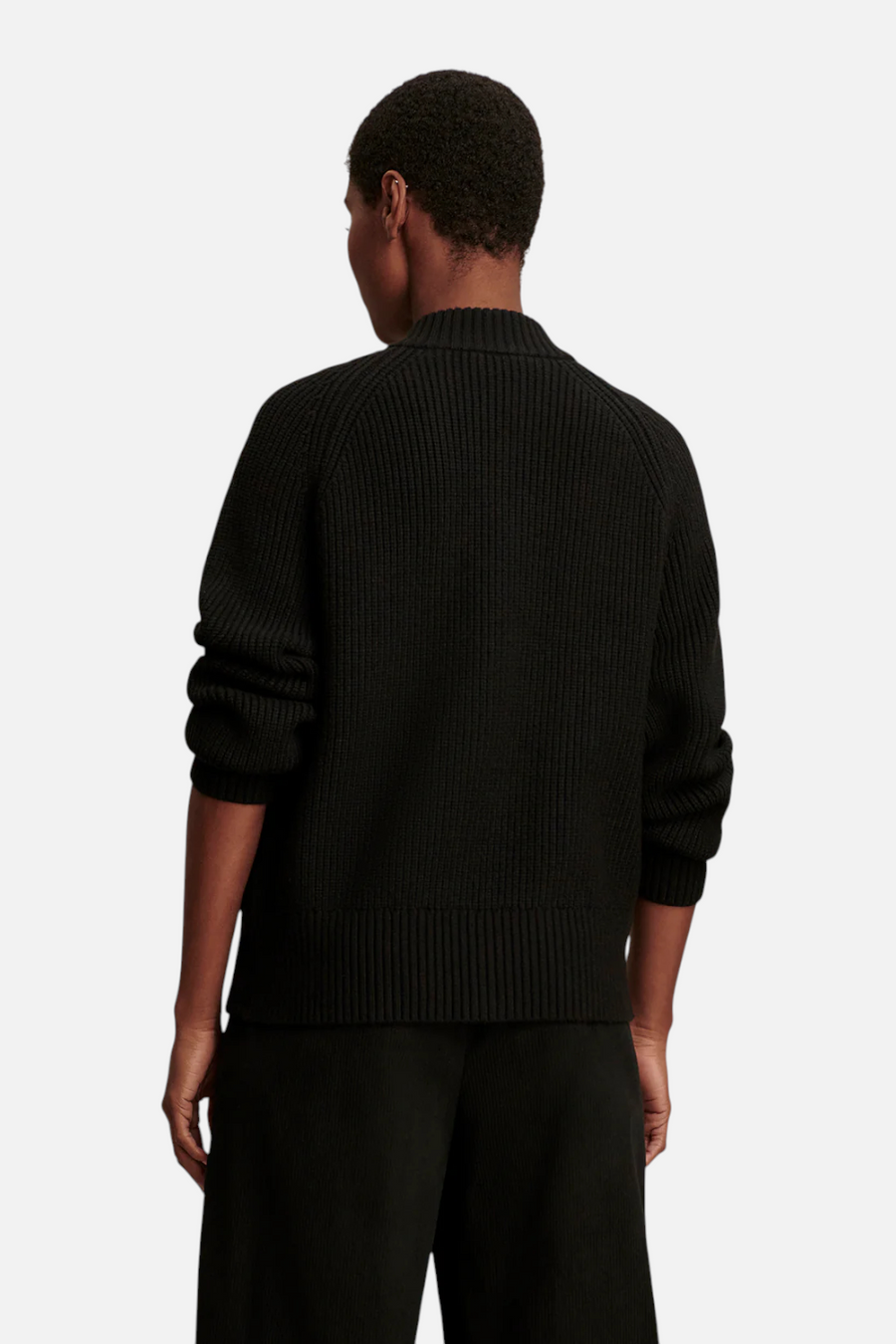 Varley Milo Zip Through Knit Jacket in Black – detail