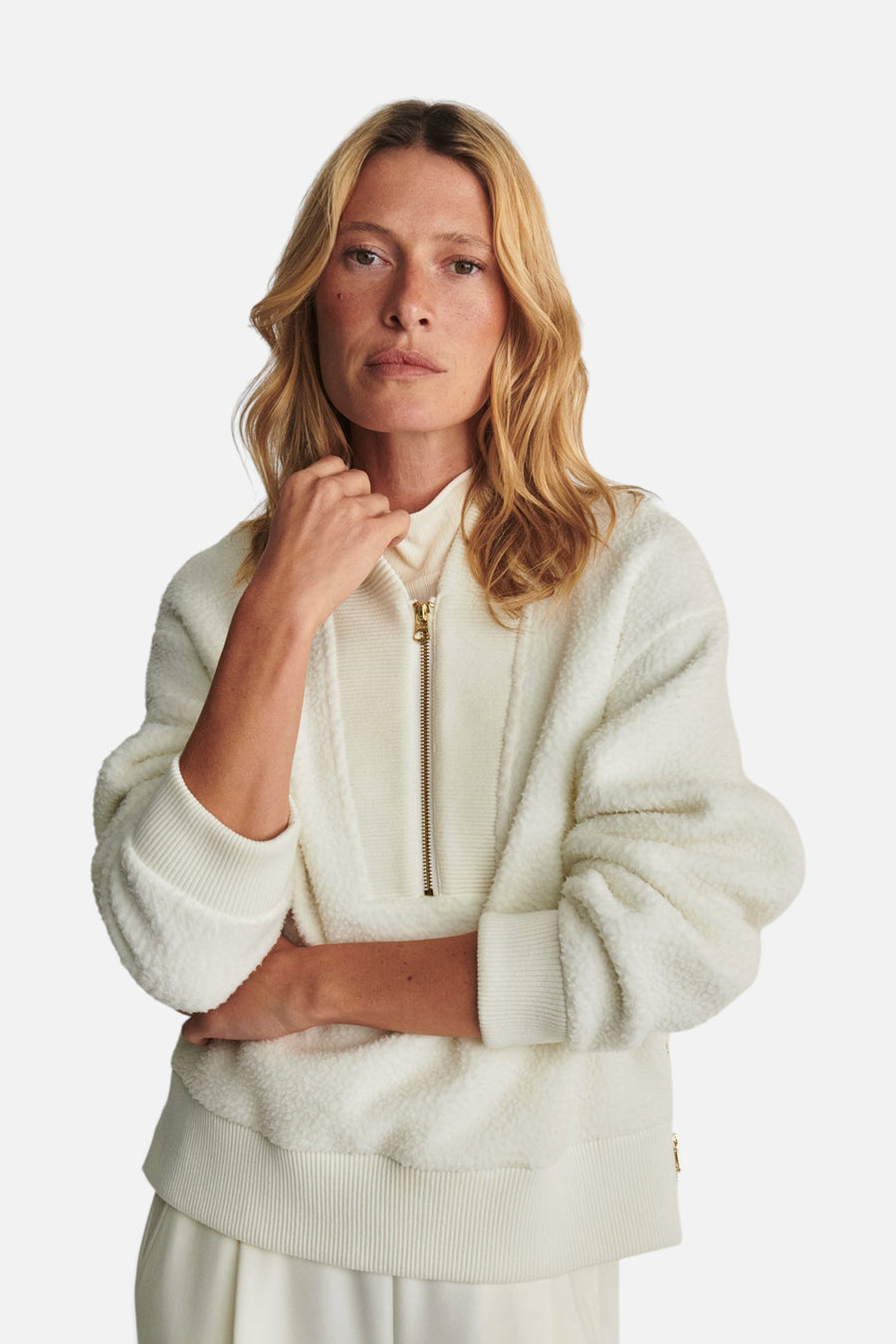 Varley Mumford Half-Zip Fleece in Egret – alternate