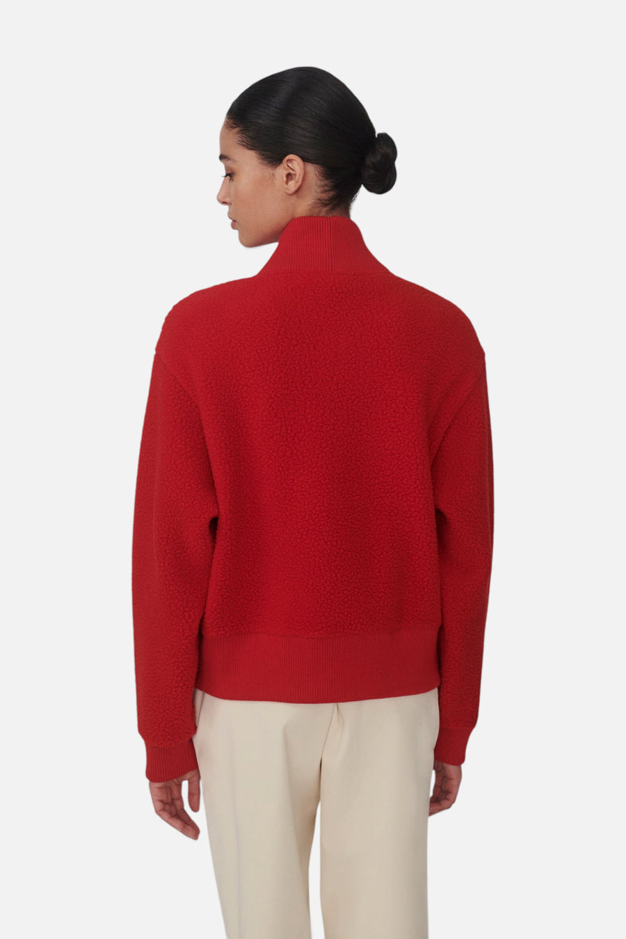 Varley Mumford Half-Zip Fleece in Washed Red – back view