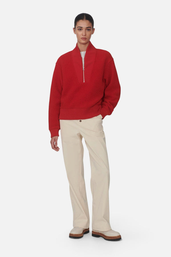 Varley Mumford Half-Zip Fleece in Washed Red