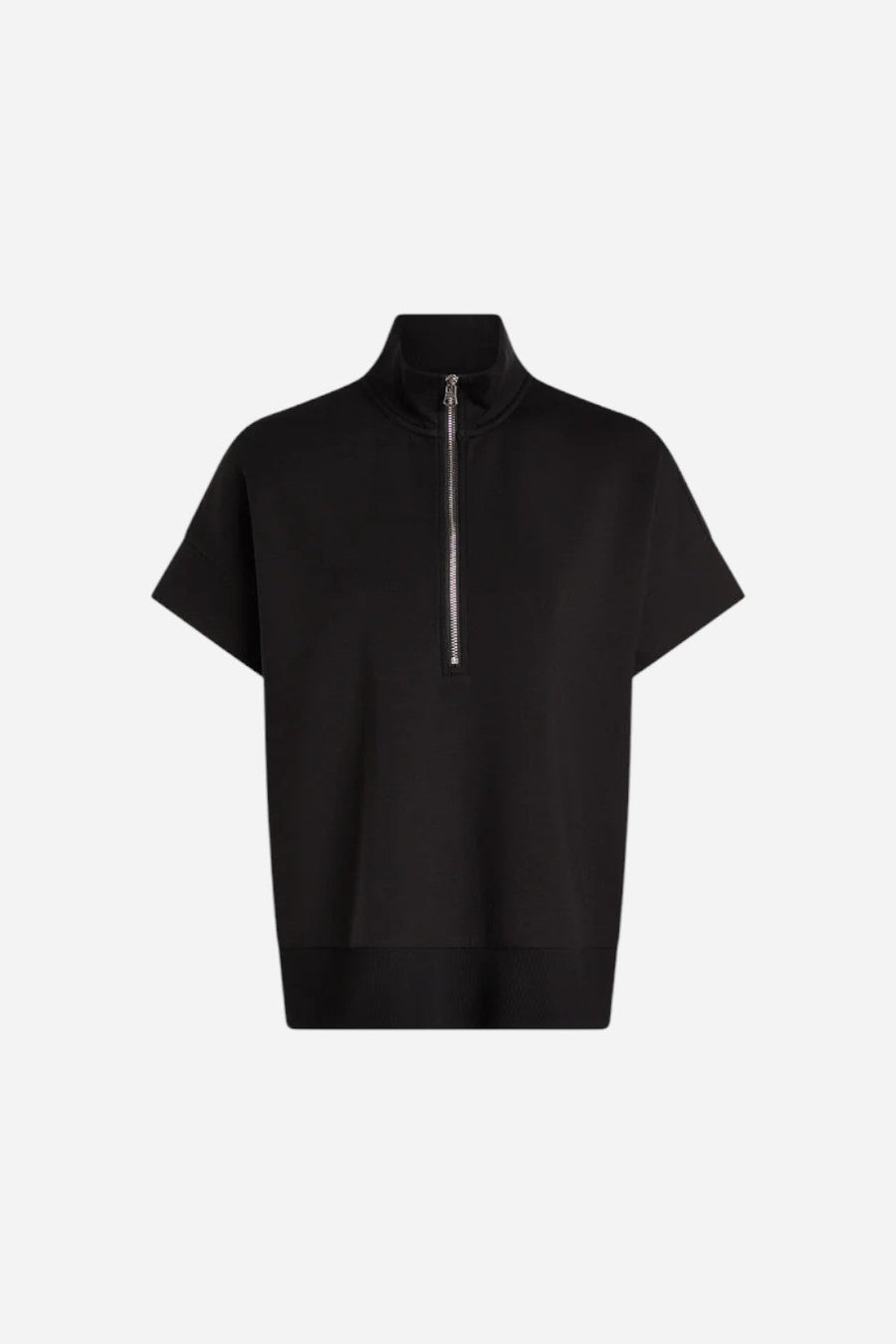 Varley Ritchie Short Sleeve Sweat in Black – flat lay