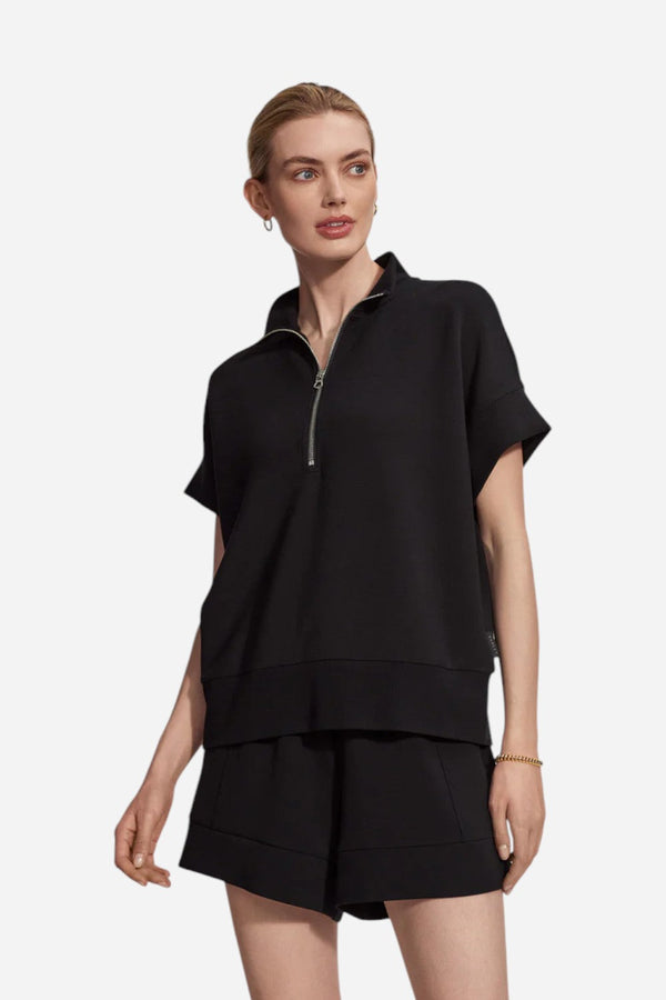 Varley Ritchie Short Sleeve Sweat in Black