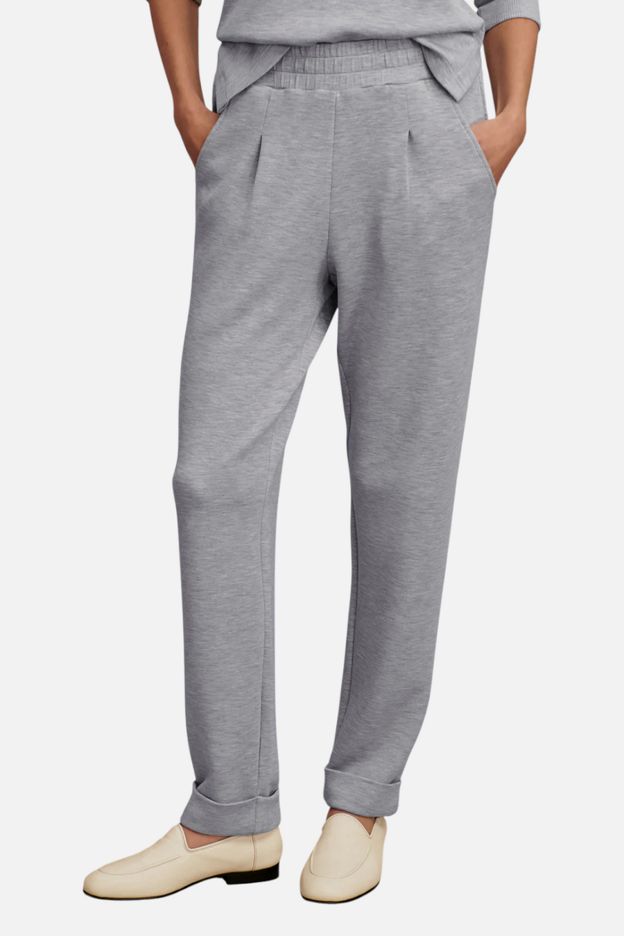 Varley Rolled Cuff Pant 25 in Mid Blue Marl – back view
