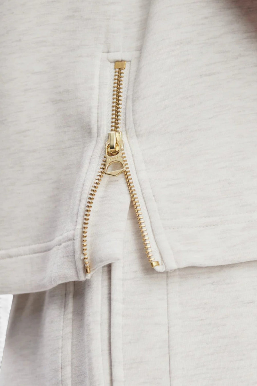 Varley Shea Crop Tank in Ivory Marl – flat lay