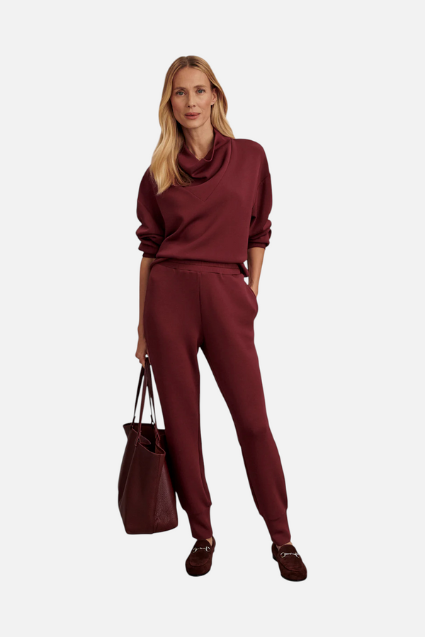Varley Slim Cuff Pant 27.5" in New Maroon