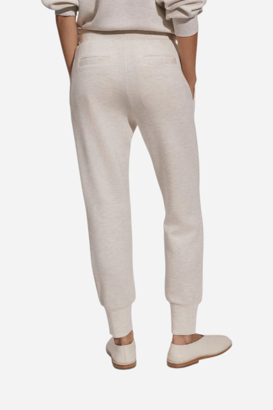 Varley The Slim Cuff Pant 25" in Ivory Marl – side view